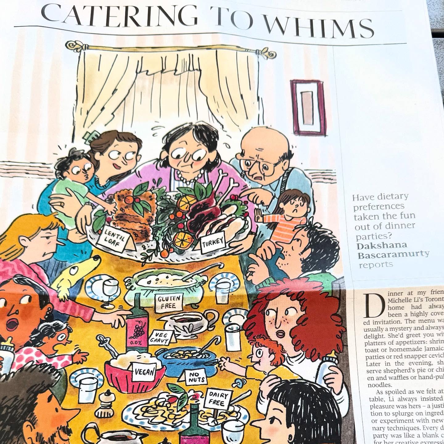 My initial reaction to the title of this article was anger 😡- dietary restrictions and food allergies are NOT WHIMS!!!! But as I read on, I really appreciated Dakshana Bascaramurty’s ( @thisisnottheendofme ) changing perspective on accommodating friends and customers with dietary restrictions.  Thank you!  Nobody wants to be a pain in the a$$ (except those who “need to grow up” - a joke in the article that did make me laugh- 🤭) … to those friends and family who have gone out of the way to accommodate our family’s dietary restrictions (and the list is not long)… THANK YOU.  We know it’s not easy… we know it’s a pain… and at the end of the day IT IS LOVE and about bringing us all together that matters. 🥹♥️🙏 @globeandmail #foodallergies #dietaryrestrictions #dinnerparties #thanksgiving #food #entertaining #companyscoming #allergy #allergymom #theallergymom